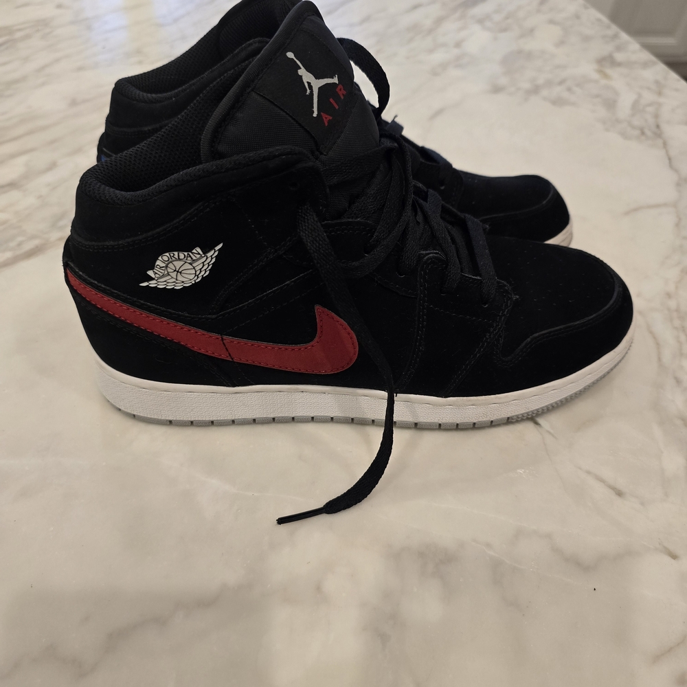 Black, Red, And Blue Jordan 1s